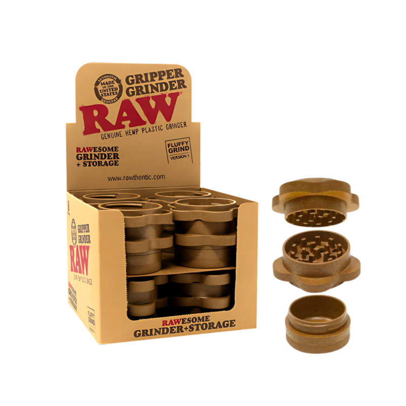 RAW 3-Piece Hemp Plastic Grinder Display
