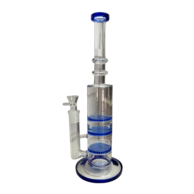 14" Triple Honeycomb Water Pipe WPQ-184BW